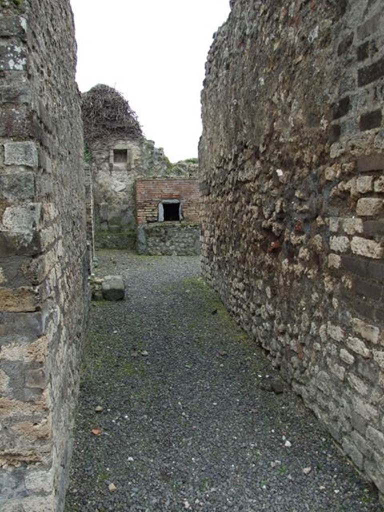 VII.14.5 Pompeii.  March 2009. Room 15. Corridor leading to kitchen area, looking south.