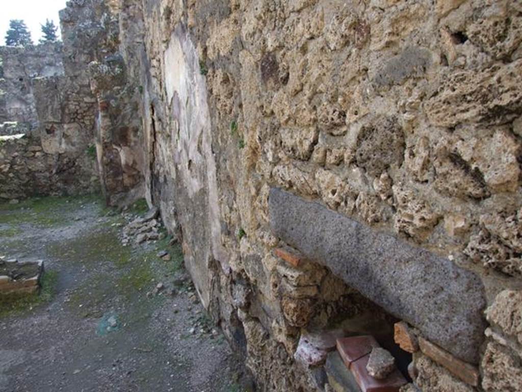 VII.14.9 Pompeii. March 2009. Room 8. West wall looking south, into room 7.