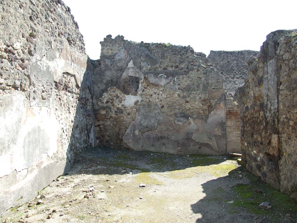 VII.14.9 Pompeii. March 2009. Room 13, looking south across triclinium.