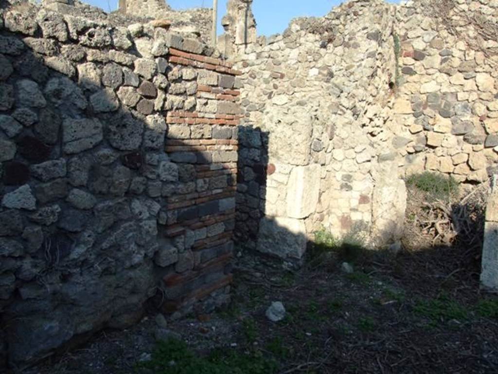 VII.16.1 Pompeii. December 2007. Doorway (modern) from rear of courtyard to corridor.