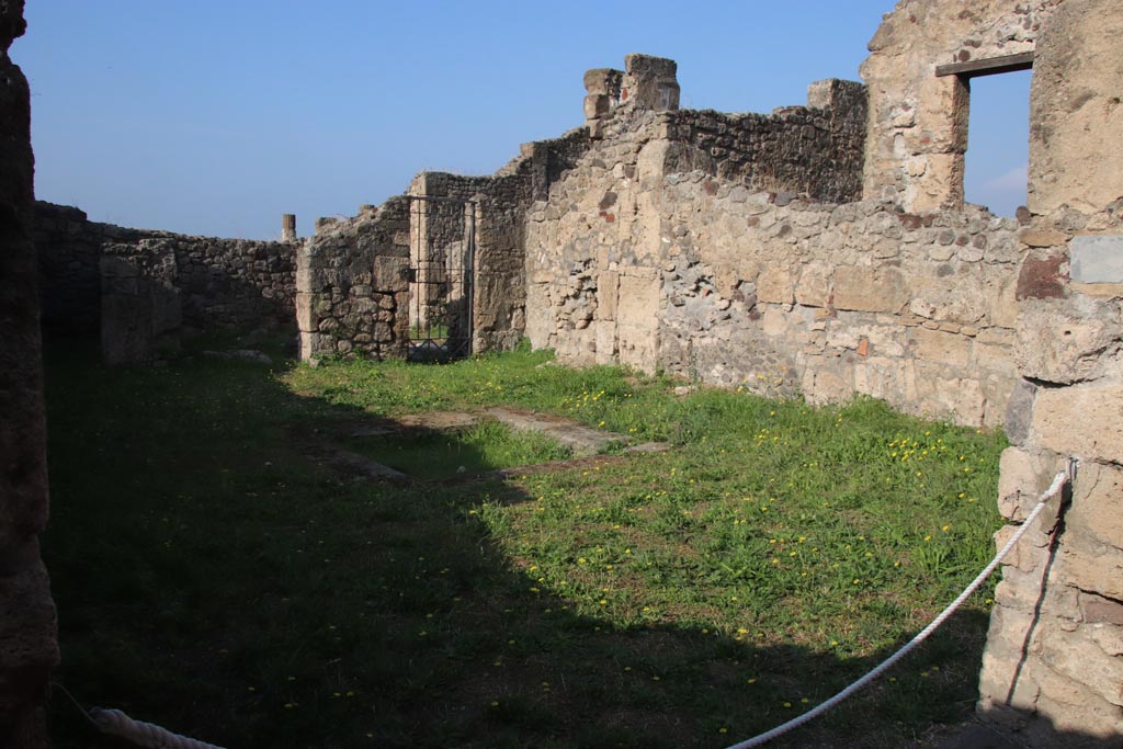 VII.16.12 Pompeii. October 2023. Looking north-west across atrium from entrance doorway. Photo courtesy of Klaus Heese.