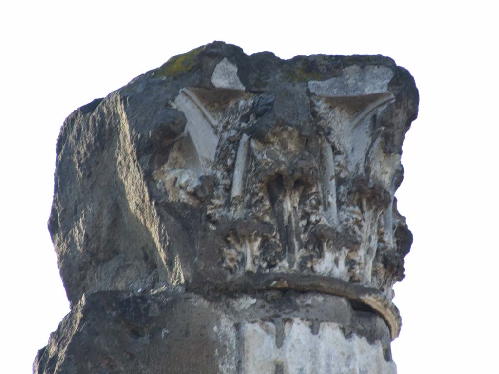 VII.16.13 Pompeii. December 2007. Capital on column at front of room 9, tablinum.