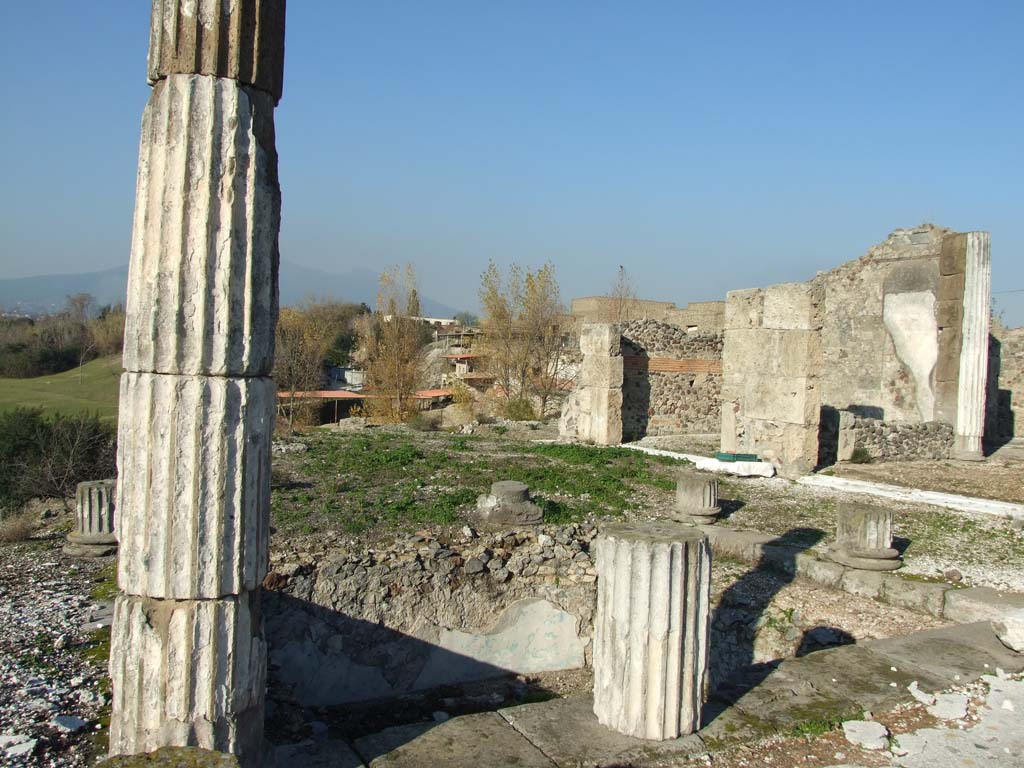 VII.16.13 Pompeii. December 2007. Area 18, pool in peristyle looking north.