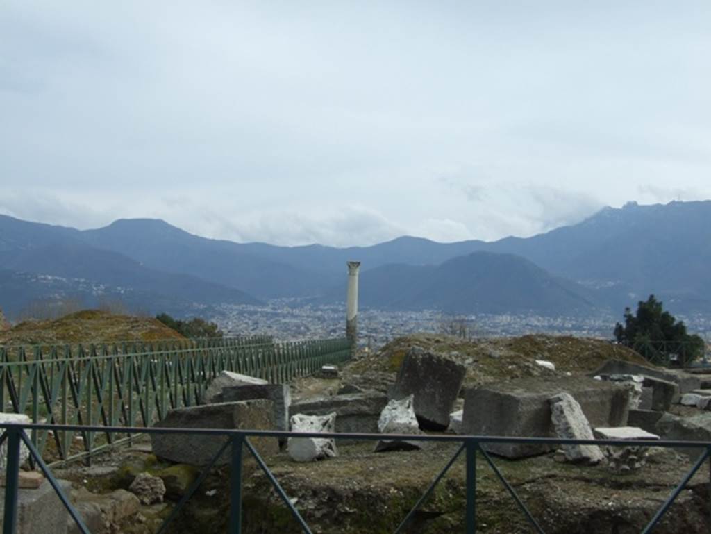 VIII.1.3 Pompeii. March 2009. Looking south east across site of Temple.