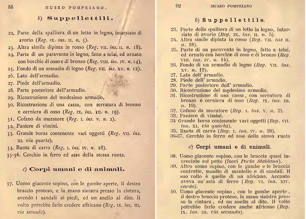 VIII.1.4 Pompeii Antiquarium. Fiorelli, G., 1877. Guida di Pompei. (p.88) Fiorelli, G., 1897. Guida di Pompei. (p.92)