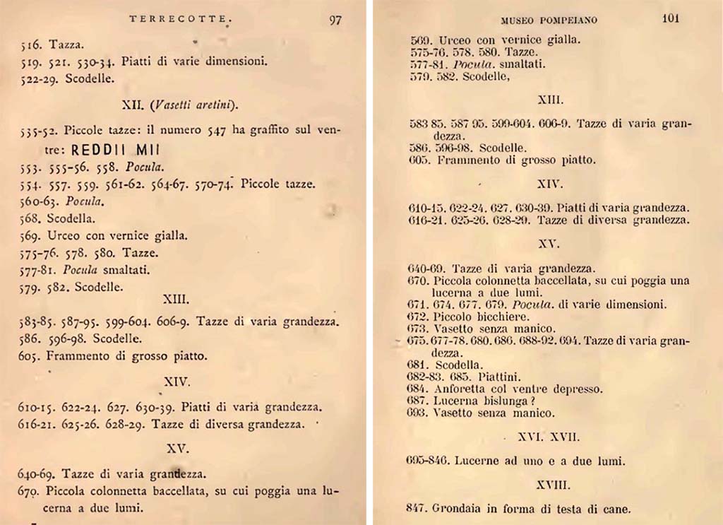 VIII.1.4 Pompeii Antiquarium. Fiorelli, G., 1877. Guida di Pompei. (p.97). Fiorelli, G., 1897. Guida di Pompei, (p.101).
