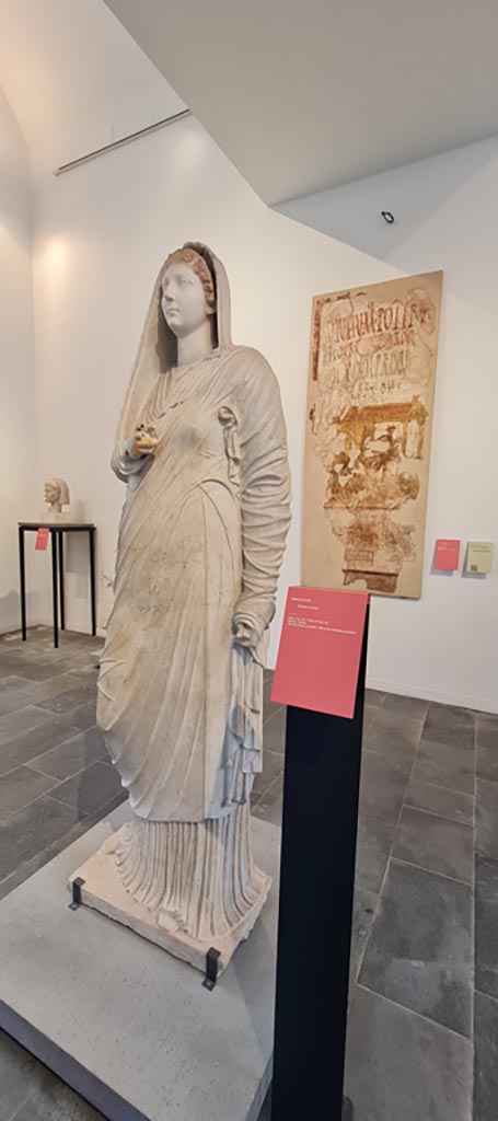 VIII.1.4 Pompeii. April 2022.
Statue of Livia from Villa of Mysteries. Photo courtesy of Giuseppe Ciaramella.