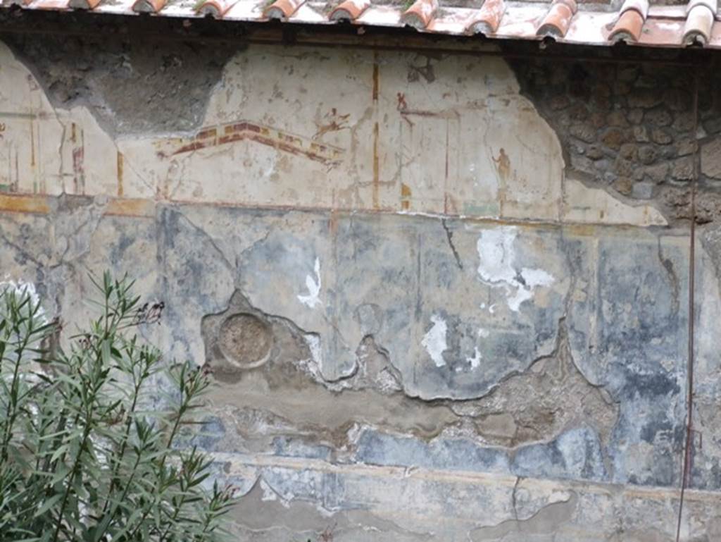 VIII.1.a Pompeii. December 2007. Detail of plaster on side of the portico.