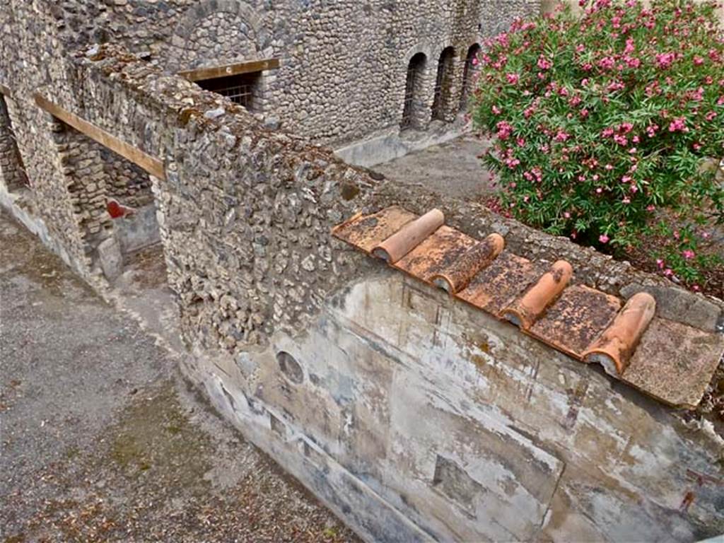 VIII.1.a Pompeii. September 2011. Entrance doorways along side wall of portico. Photo courtesy of Michael Binns.