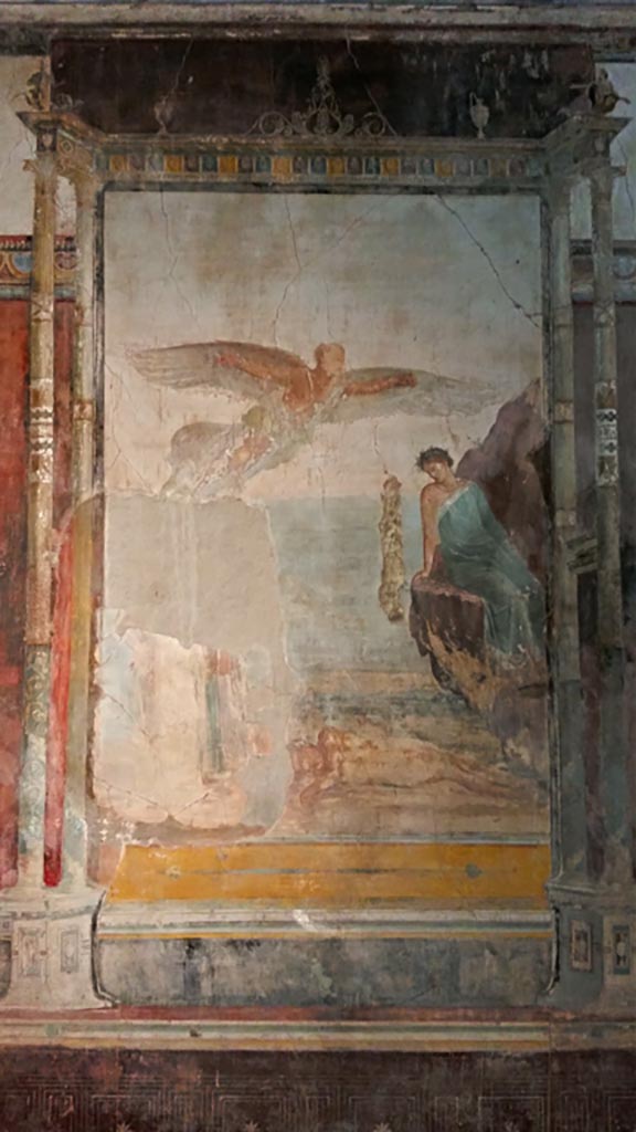 VIII.1.a, Pompeii. May 2018. Detail from central painting on south wall. Photo courtesy of Buzz Ferebee.