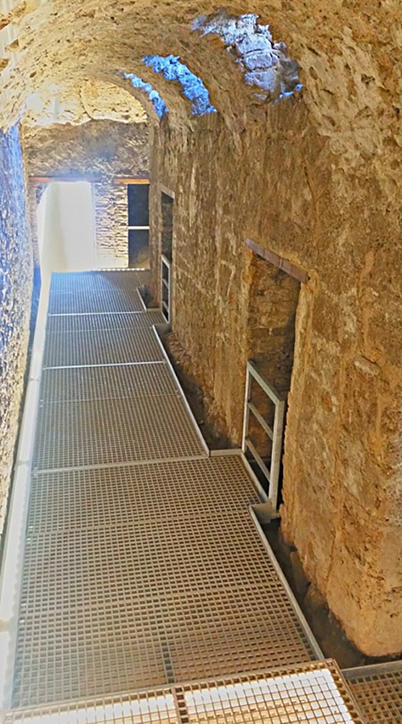 VIII.2.1 Pompeii. 2017/2018/2019. 
Looking south along east corridor/cryptoporticus 29. Photo courtesy of Giuseppe Ciaramella.
