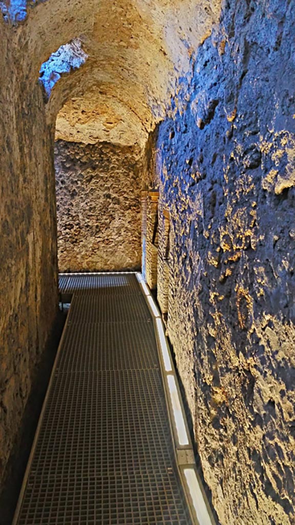 VIII.2.1 Pompeii. 2017/2018/2019.
Lower level 1, looking east along south corridor/cryptoporticus 30. Photo courtesy of Giuseppe Ciaramella.
