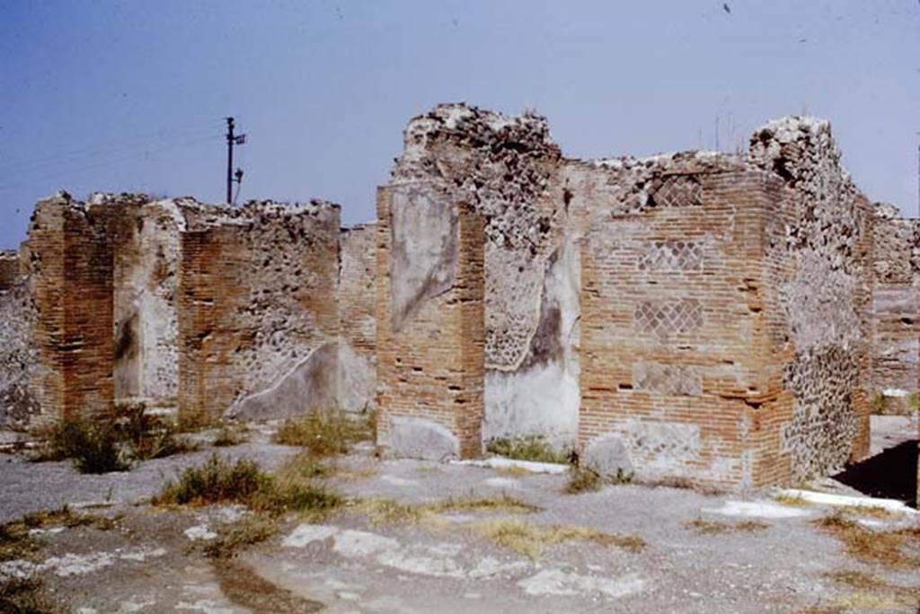 VIII.2.16 Pompeii. 1968. Doorways in north-west corner of atrium to triclinium, north ala, a cubiculum, and corridor linking to VIII.2.14. Photo by Stanley A. Jashemski.
Source: The Wilhelmina and Stanley A. Jashemski archive in the University of Maryland Library, Special Collections (See collection page) and made available under the Creative Commons Attribution-Non Commercial License v.4. See Licence and use details.
J68f1227