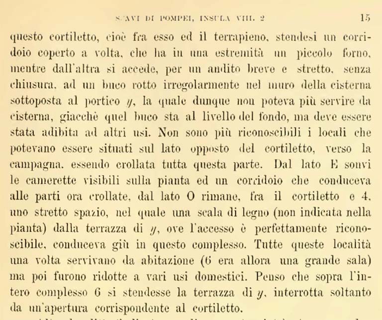 VIII.2.16 Pompeii. Bullettino dellInstituto di Corrispondenza Archeologica (DAIR), 7, 1892, p.15.