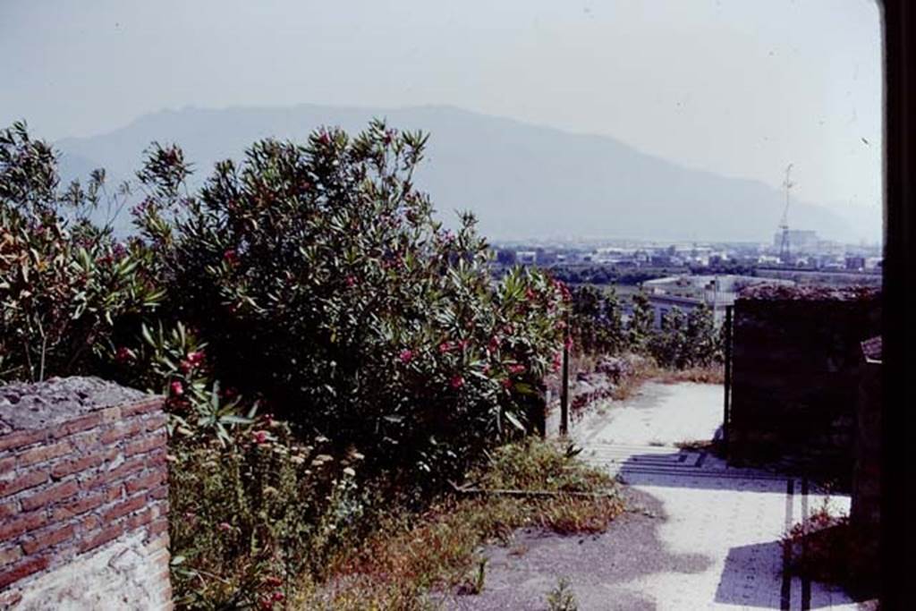 VIII.2.20 Pompeii. 1978. Looking south-west along the west side of the small peristyle area. The flooring in this area was of white mosaic with rows of black crosses and bordered by two lines of black tesserae. This passageway led to a corridor separated by a black and white mosaic threshold decorated with rectangles. Photo by Stanley A. Jashemski.
Source: The Wilhelmina and Stanley A. Jashemski archive in the University of Maryland Library, Special Collections (See collection page) and made available under the Creative Commons Attribution-Non Commercial License v.4. See Licence and use details. J78f0231