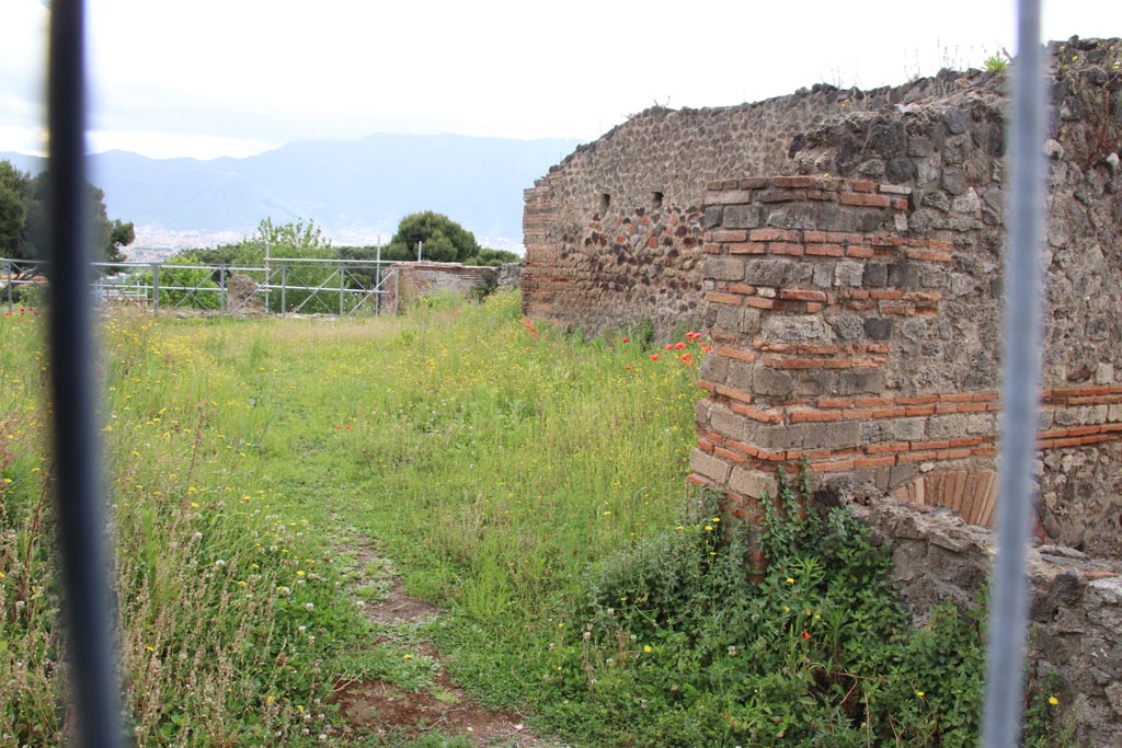 VIII.2.21 Pompeii. May 2024. Looking south across atrium, with steps to lower floors, on right. Photo courtesy of Klaus Heese.