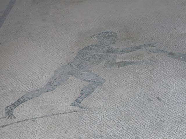 VIII.2.23 Pompeii. May 2012. Detail of athlete facing right on mosaic. Photo courtesy of Buzz Ferebee.
