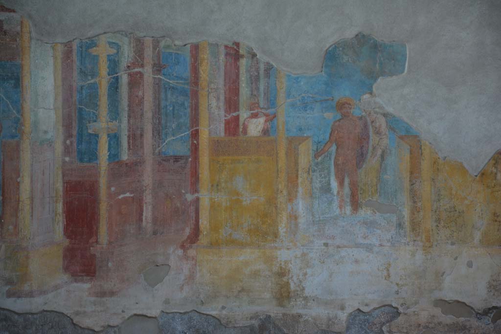 VIII.2.23 Pompeii. March 2019. Detail from centre of south wall.
Foto Annette Haug, ERC Grant 681269 DÉCOR.
