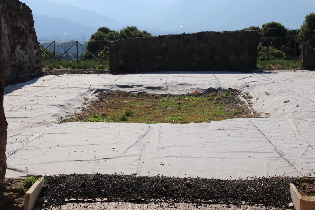 VIII.2.26 Pompeii. October 2022. 
Looking south from entrance across Tuscanic atrium ‘d’ with remains of large impluvium. Photo courtesy of Klaus Heese. 
