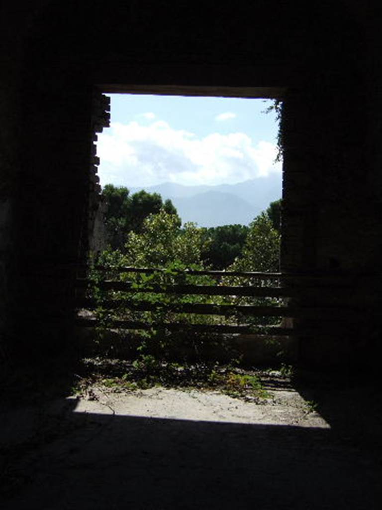 VIII.2.26 Pompeii. September 2005. Room 6, looking south from window in south wall of triclinium.