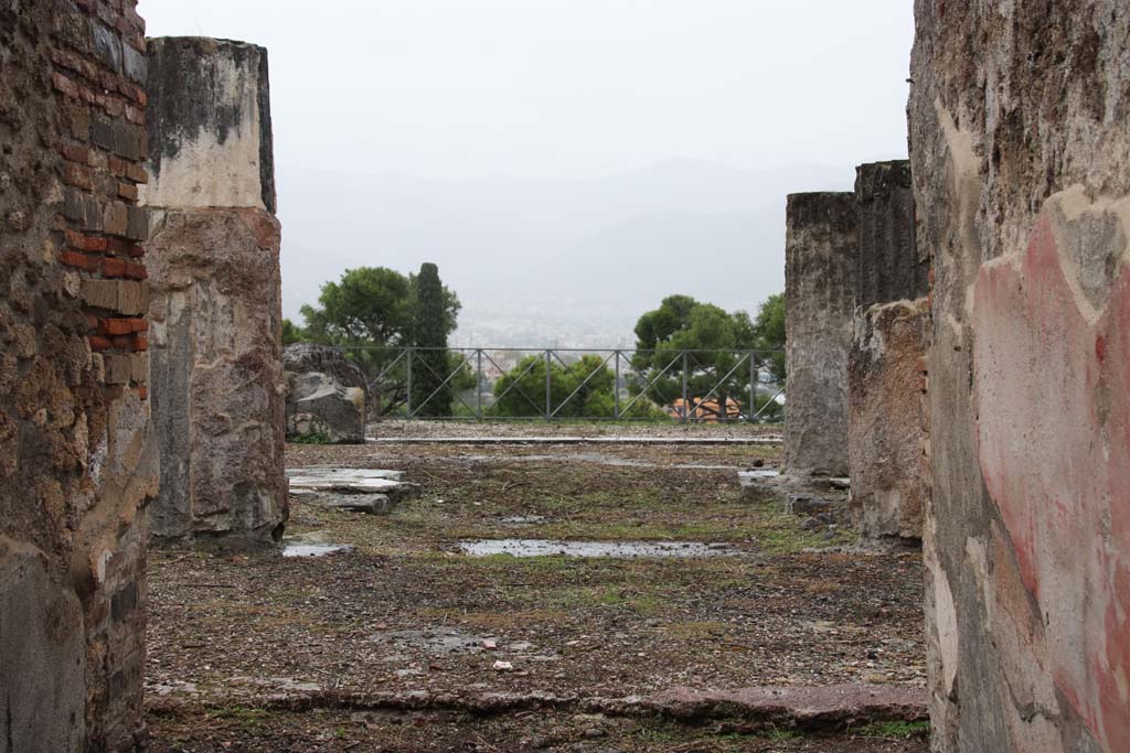 VIII.2.28 Pompeii. October 2020. Looking south across atrium towards the tablinum, and at its rear the remains of the terrace.
Photo courtesy of Klaus Heese.
