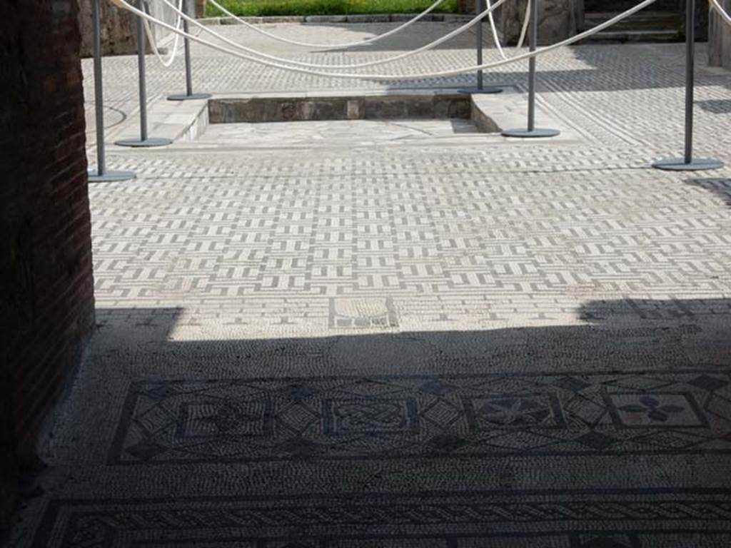 VIII.3.8 Pompeii. May 2016. Looking south from mosaic in entrance corridor towards atrium floor mosaic. Photo courtesy of Buzz Ferebee.
