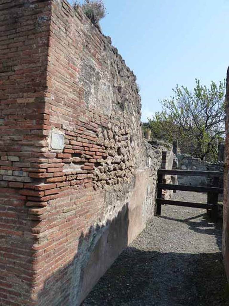 VIII.3.21 Pompeii. May 2010. North wall of entrance fauces 1.