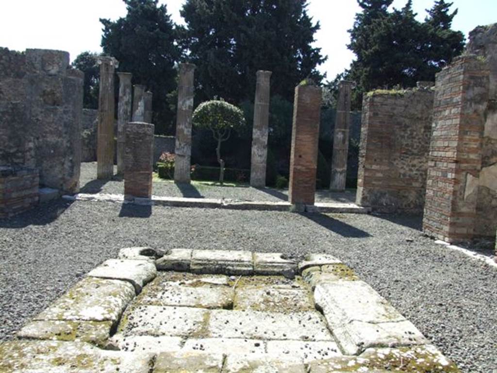 VIII.5.28 Pompeii. March 2009. Room 1, atrium, looking south across impluvium.