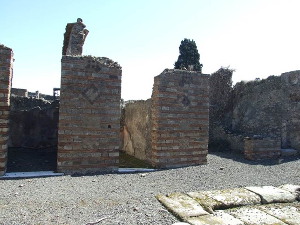 VIII.5.28 Pompeii. March 2009. Room 1. Atrium. East side, with Doorways to Rooms 2, 3 and 4.