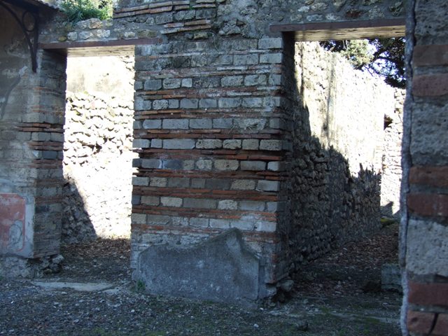 VIII.5.37 Pompeii. May 2017. Doorway to room 4, after restoration. Photo courtesy of Buzz Ferebee.
