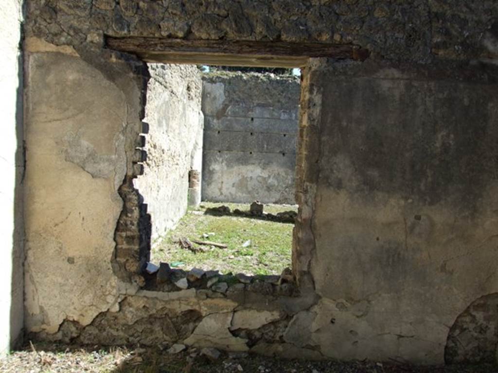 VIII.5.37 Pompeii.  March 2009. Room 12. East wall, with window overlooking garden.