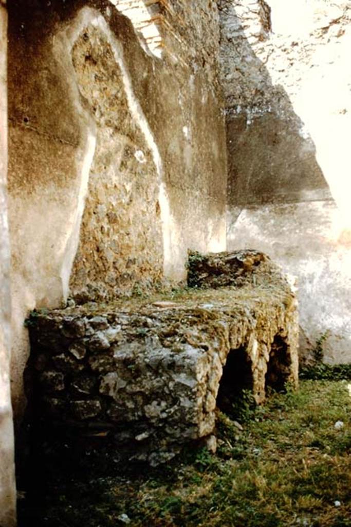 VIII.5.37 Pompeii. 1959. Room 15, hearth against south wall of kitchen. Photo by Stanley A. Jashemski.
Source: The Wilhelmina and Stanley A. Jashemski archive in the University of Maryland Library, Special Collections (See collection page) and made available under the Creative Commons Attribution-Non Commercial License v.4. See Licence and use details.
J59f0334
