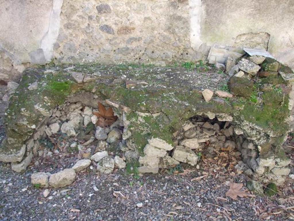 VIII.5.37 Pompeii.  March 2009. Room 15. Kitchen. Hearth or Bench.