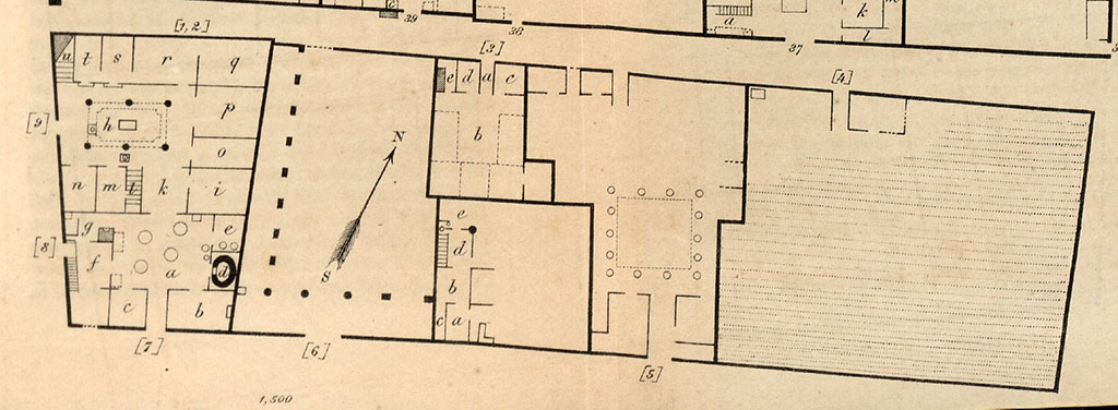 Plan of VI.6. See Bullettino dell’Instituto di Corrispondenza Archeologica (DAIR), 1883, p.170