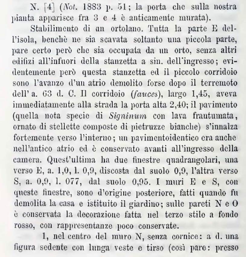 Bullettino dell’Instituto di Corrispondenza Archeologica (DAIR), 1884, p.134.
