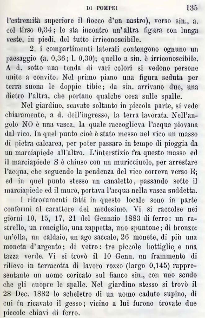 Bullettino dell’Instituto di Corrispondenza Archeologica (DAIR), 1884, p.135.