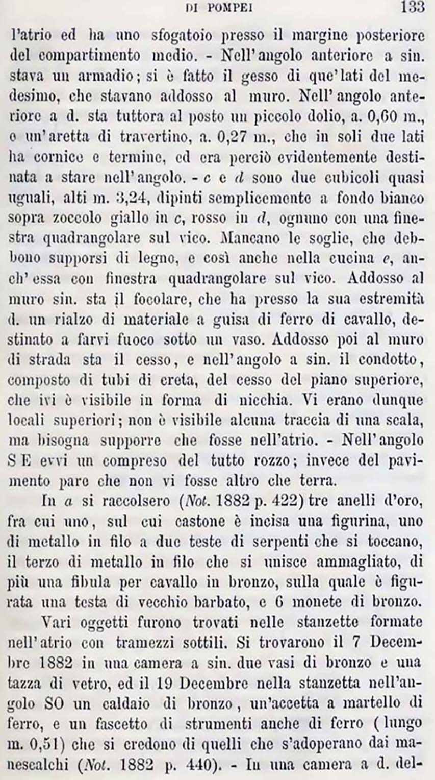 Bullettino dell’Instituto di Corrispondenza Archeologica (DAIR), (1884), p.133.
