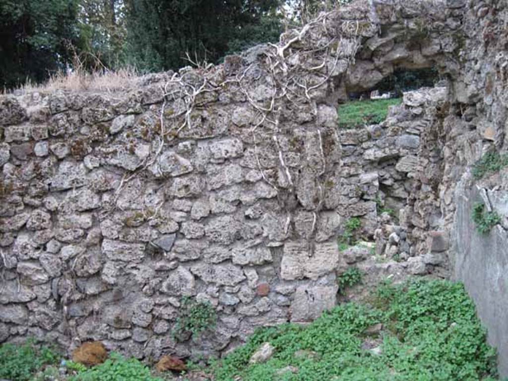 VIII.7.5 Pompeii. September 2010.  South wall of tablinum, looking south into a “rustic” room, according to Fiorelli. Photo courtesy of Drew Baker.
