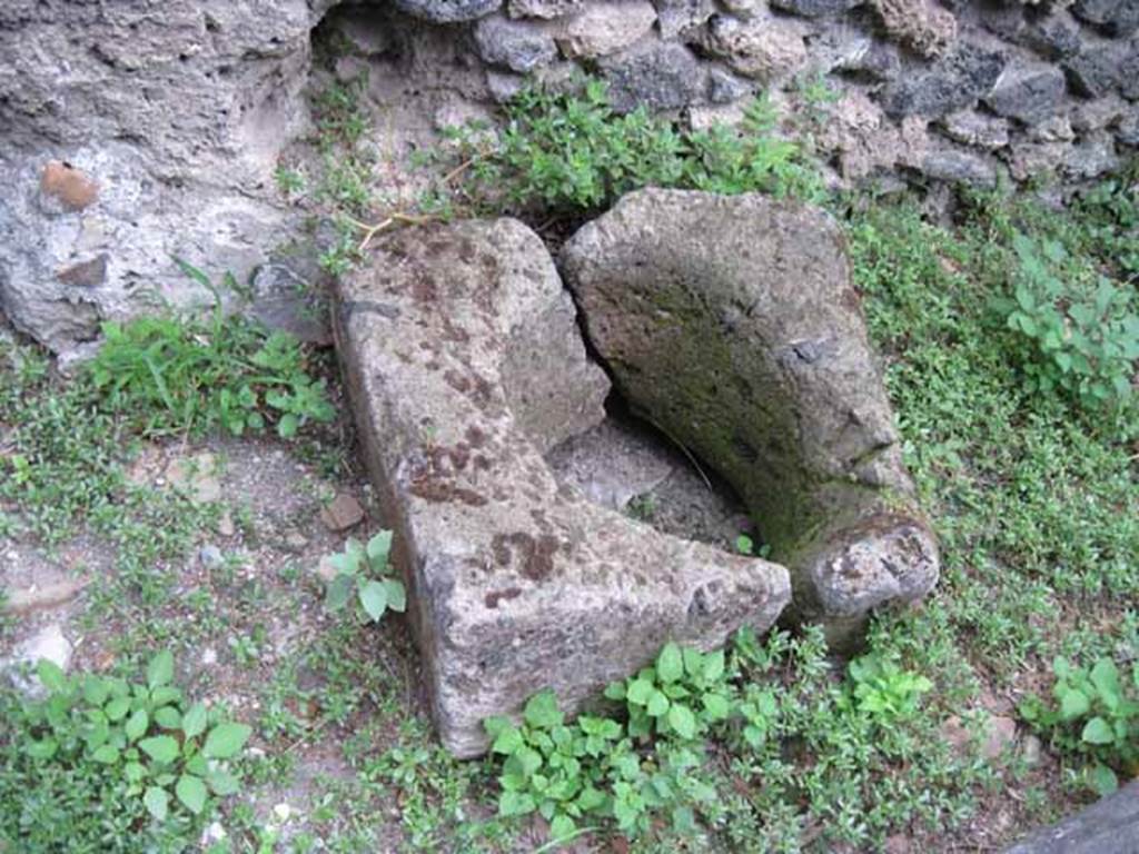 VIII.7.6 Pompeii. September 2010.  Feature detail, rear room north wall of portico area. Photo courtesy of Drew Baker.
