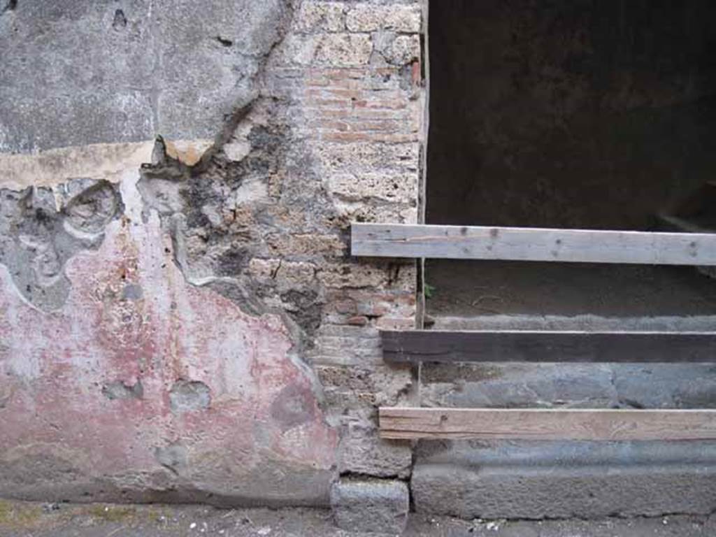 VIII.7.20 Pompeii. September 2010. Graffito passage. South wall. Sequence moving east - west of remaining fresco work. Photo courtesy of Drew Baker.