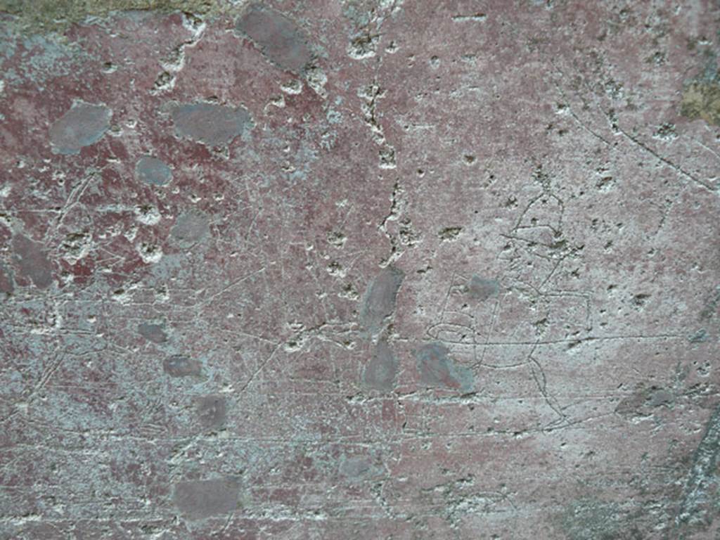 VIII.7.20 Pompeii. October 2011. Graffito passage. North wall. Detail of graffito of two figures on wall. Photo courtesy of Daniel Genot.