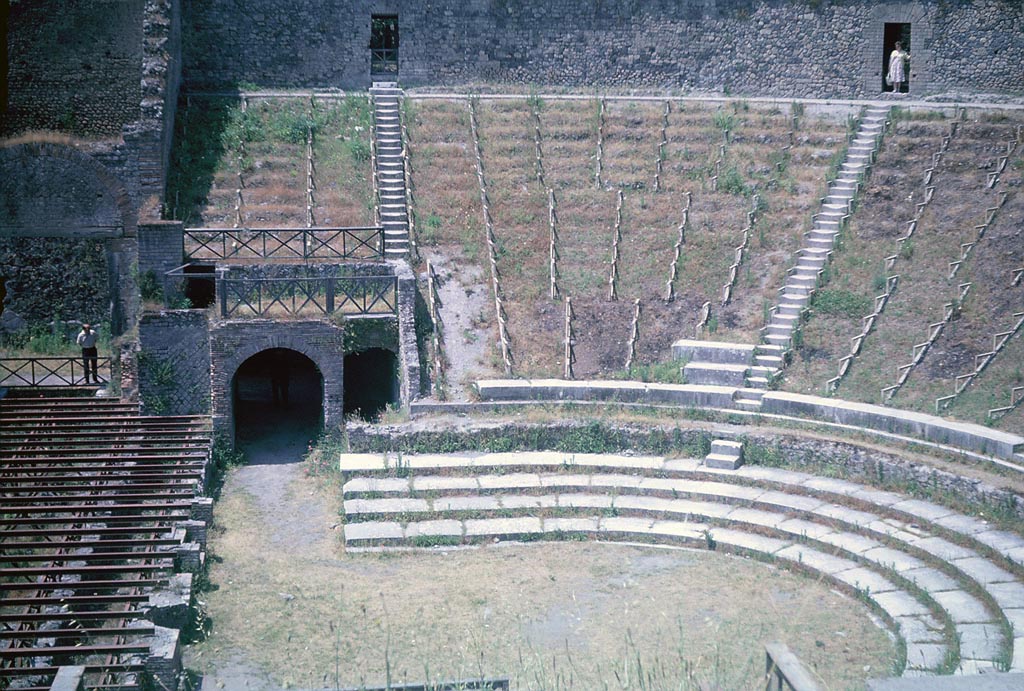 VIII.7.20 Large Theatre, Pompeii. June 1962. Looking west. Photo courtesy of Rick Bauer.