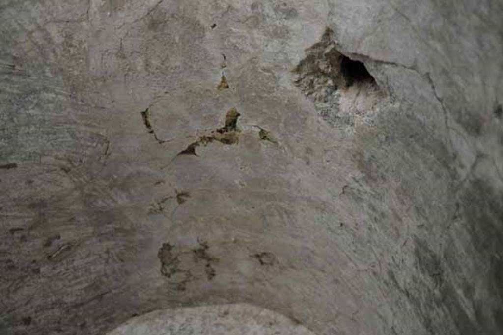 VIII.7.22/23/24 Pompeii. October 2010. Room D, looking east at opening feature on southern part of ceiling (at 2 on plan). Photo and information courtesy of Drew Baker/Gareth Beale/Hembo Pagi.
