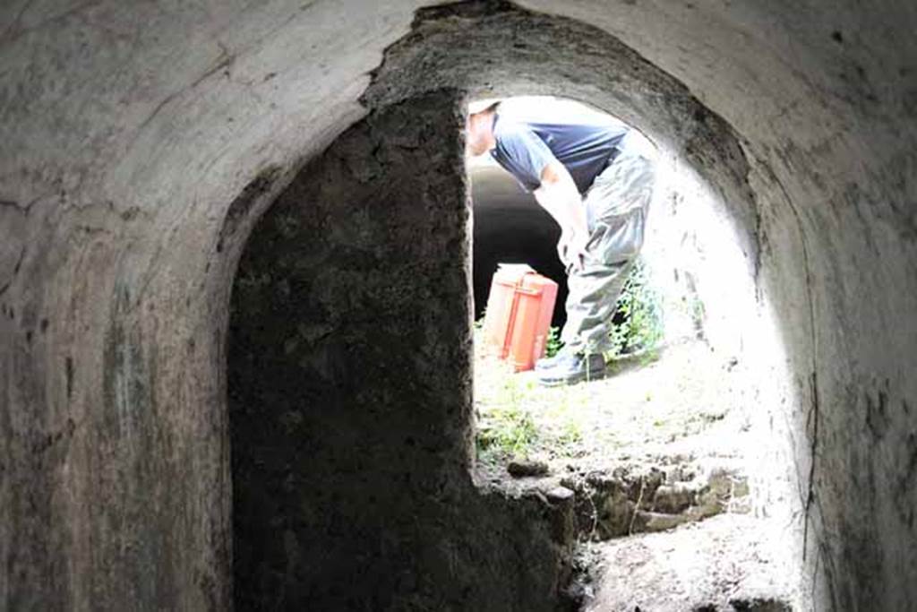 VIII.7.22/23/24 Pompeii. October 2010. Looking west in room D, towards corridor at C. Photo and information courtesy of Drew Baker/Gareth Beale/Hembo Pagi.

