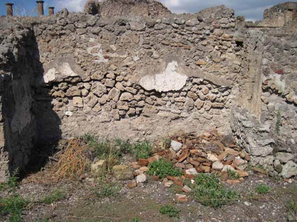 VIII.7.26 Pompeii. September 2010. North wall of third room. Photo courtesy of Drew Baker.