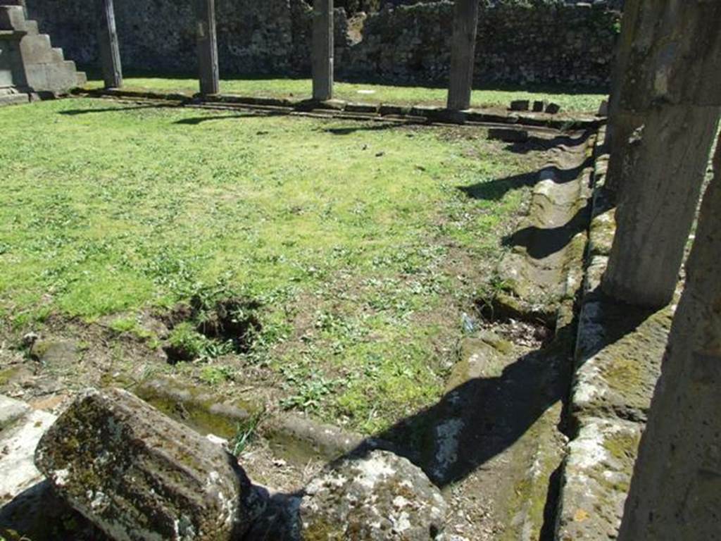 VIII.7.29 Pompeii. March 2009.  Gutter around edge of North, West and South Colonnade.
