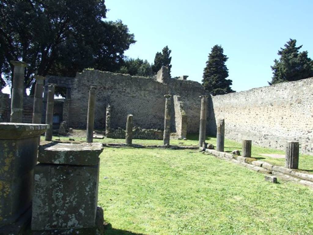 VIII.7.29 Pompeii. March 2009.  Looking west towards the three dressing rooms.