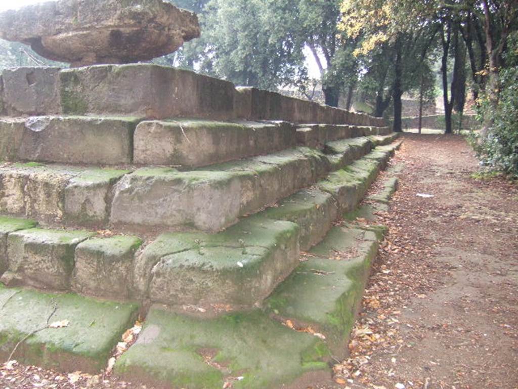 VIII.7.31 Pompeii. September 2005. Doric Temple. North-east corner, looking along the north side.
