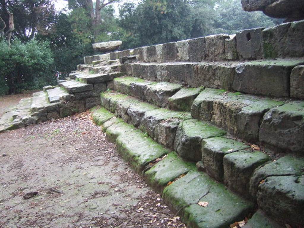 VIII.7.31 Pompeii. September 2005. Doric Temple. Looking along the east side towards the steps, from the north-east corner.
