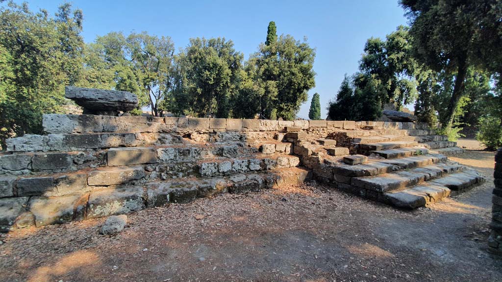 VIII.7.31 Pompeii. July 2021. Looking towards the steps on the east side of the Doric Temple, from south-east corner.
Foto Annette Haug, ERC Grant 681269 DÉCOR.